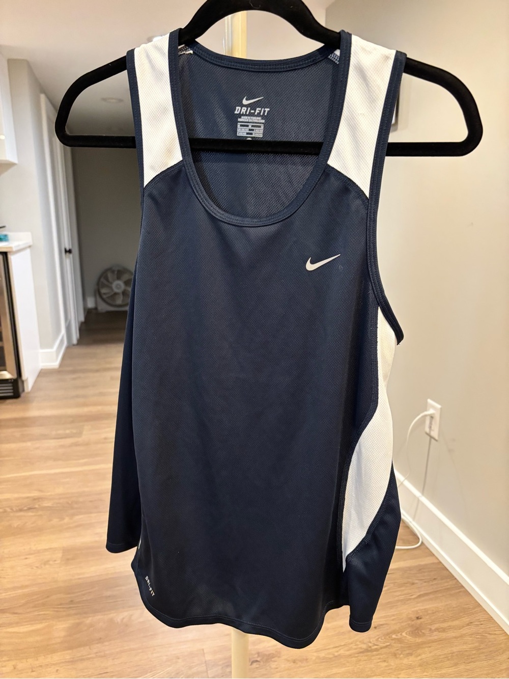 Nike Navy & White Dri-FIT Tank Top